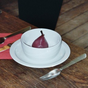 Birne in Rotwein mit Blauschimmelkäse-Suppe Birne in Rotwein mit Blauschimmelkäse-Suppe